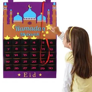 Ourwarm Moslim Balram Party Decor Levert Eid Mubarak Countdown Vilt Diy Ramadan Kalender Met Pocket Kasteel Voor Kinderen