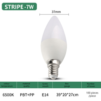 Ampoule LED Bougie E14/E27 7W SMD Super Lumineuse Courant Constant Économe en Énergie 3000K Chaud Résidentiel AC/DC PC Certifiée RoHS CE