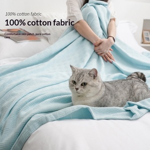 Couverture <span class=keywords><strong>de</strong></span> canapé légère en <span class=keywords><strong>mousseline</strong></span> <span class=keywords><strong>de</strong></span> <span class=keywords><strong>coton</strong></span> pur pour enfant, sac <span class=keywords><strong>de</strong></span> couchage rafraîchissant d'été, couverture climatisée à imprimé actif - Product Image 2