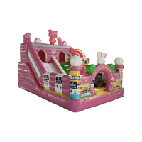 Aire de jeux gonflable Hualong Animal Train en PVC de qualité commerciale, équipement d'amusement multi-zones pour enfants, capacité 80 personnes