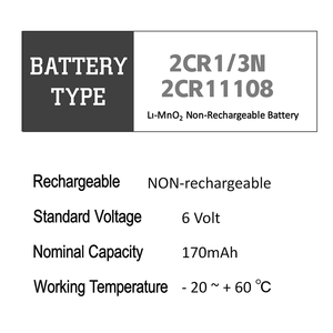 بطارية ليثيوم, 2CR1/3N 28L بطارية 6 فولت ليثيوم 4LR44 <span class=keywords><strong>2CR11108</strong></span> - Product Image 3