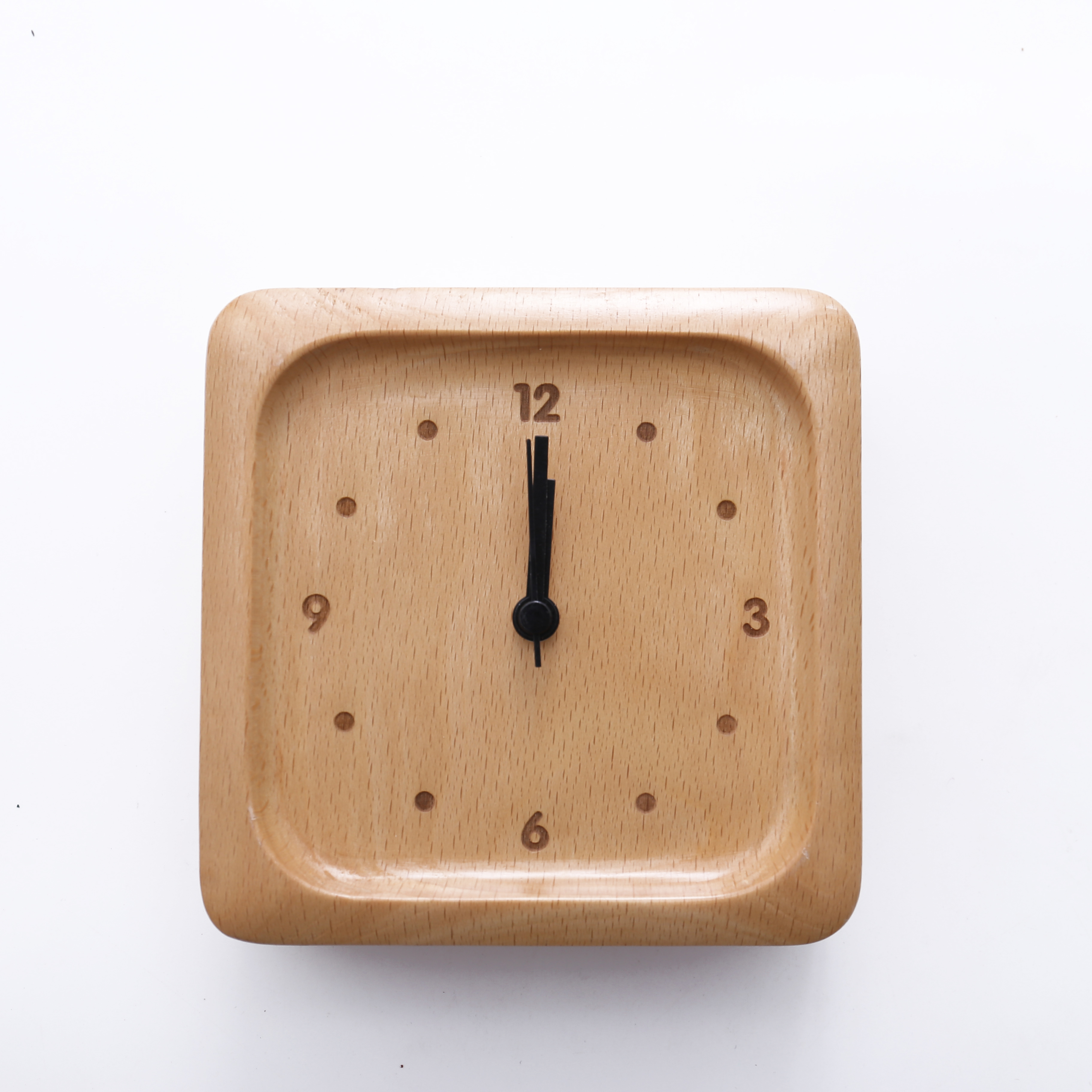 Квадратный Деревянный Будильник квадратной формы настенные часы с рамкой твердой древесины настенные деревянные часы