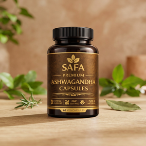 Capsules d'Ashwagandha Bio SAFA, 60 unités, Complément Herbal Végétalien, Extrait Pur de Racine Naturelle, Soutien au Bien-être, Ashwagandha SAFA - Product Image 1