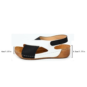 <span class=keywords><strong>Sandales</strong></span> décontractées à talon compensé et bout ouvert pour femmes européennes et américaines, nouvelle collection été 2024, style coréen, imprimées, à plateforme et semelle épaisse - Product Image 5