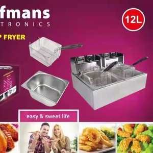 <span class=keywords><strong>Friteuse</strong></span> électrique double cuve Hoffmans HM-88-2 12L, double panier, pour frites et poulet, usage commercial, appareil de cuisine - Product Image 4