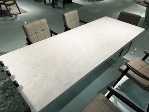 Modern tasarım kristal beyaz uzun boyutu için ada mermer taş mutfak masa beyaz kristal akik ada - Product Image 3