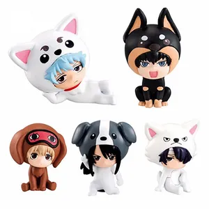 5ピース/セットミニギンタマサカタギントキQVer Cos犬漫画コレクションモデルおもちゃ像PVCアニメフィギュアギフト