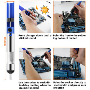 Kit de fer à souder à température réglable 60W, outil de réparation électronique à chaleur constante avec embouts et accessoires - Product Image 4