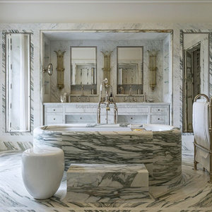 Baignoire autoportante de luxe en <span class=keywords><strong>marbre</strong></span> massif - Baignoire à remous en pierre naturelle artisanale pour salle de bain - Product Image 4