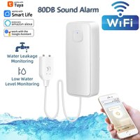 Détecteur de niveau d'eau intelligent WiFi Tuya, système d'alarme sonore 80 dB, capteur de fuite d'eau, surveillance à distance E101