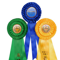 OKAY Rosettes en tissu faites main à 2 niveaux, élégantes, avec décoration en dentelle, personnalisables, avec épingle de sûreté, vente en gros
