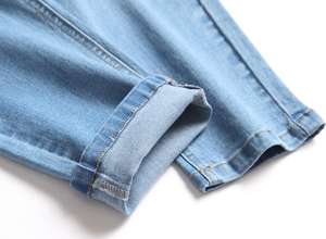 ホットデザインジーンズメンズ無地パンツスキニーストレッチブルーパンツ伸縮性スリムフィットメンズジーンズ - Product Image 6