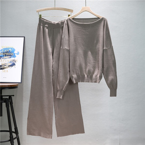 <span class=keywords><strong>Completo</strong></span> da <span class=keywords><strong>Donna</strong></span> Atoptex Autunno/Inverno con T-Shirt a Maniche Lunghe e Pantaloni Caldi, Abito Casual Versatile da Lavoro con Top a Maniche Lunghe e Orlo Arricciato Largo - Product Image 4