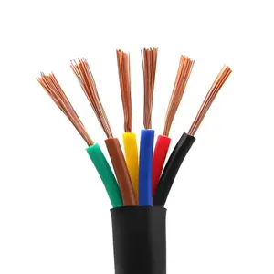 Factory Wholesale Cable RVV Pure Copper 3X2.5mm2 Cable Blue Red Black Copper Flexible Pvc Industrial Power Cable 450/750v
