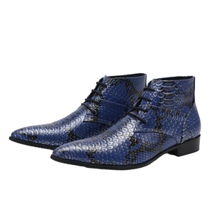 Men's Trendy British-Style Vintage Brogue Boots-Breathable Waterproof <b>Height</b> <b>Increasing</b> Autumn Summer High-Top Leather - Product Image 1