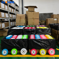 Roues de patins à roulettes/inline d'extérieur 90A en PU/alliage, haute élasticité, résistantes à l'usure, lumineuses et clignotantes