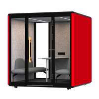 Cabine insonorisée modulaire moderne en alliage d'aluminium avec éclairage LED et isolation pour hôtel, bureau, usage domestique