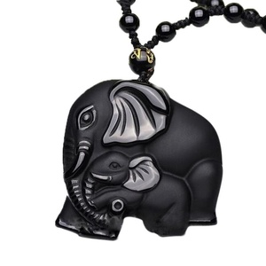Мужское ожерелье с кулоном из черного натурального камня - Product Image 1