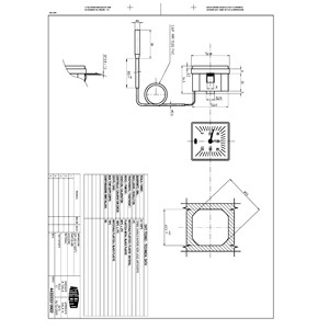 Termómetro QP 03, cuerpo cuadrado de 48x48 mm, diámetro trasero de 52 mm, carcasa de resina negra, capilar de 1500 mm con revestimiento de PVC de 2,4 mm. - Product Image 2