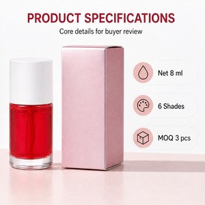 Teinture à lèvres liquide mate 2 en 1, gloss à lèvres et couleur pour les joues, logo personnalisé, marque privée, 6 ml, 6 teintes - Product Image 4