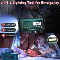 Draagbare oplaadbare noodradio met zonne-energie, handkruk, 10000mAh, AM/FM/NOAA, telefoonoplader, LED-zaklamp en SOS-functie