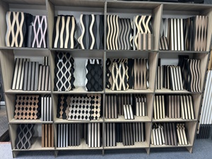 Conceptions élégantes Panneaux acoustiques 3D Panneau mural acoustique HDF Panneau acoustique en bois insonorisé Installation de <span class=keywords><strong>bricolage</strong></span> pour les salons - Product Image 3