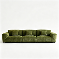 Canapé modulaire vintage en tissu chenille 3 places, vert rétro, rembourré, pour salon, meubles de maison