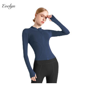 EVELYN OEM ODM High Elastic Quick-Drying Slim Fit Sports Jacket Breathable Stand-Up Collar Yoga Workout <strong>Clothes</strong> for <strong>Adults</strong> - Product Image 4