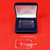 Airtite-Boîte à monnaie en velours, lingot d'or et d'argent, boîte de rangement pour capsules de pièces de collection avec couvercle à charnière