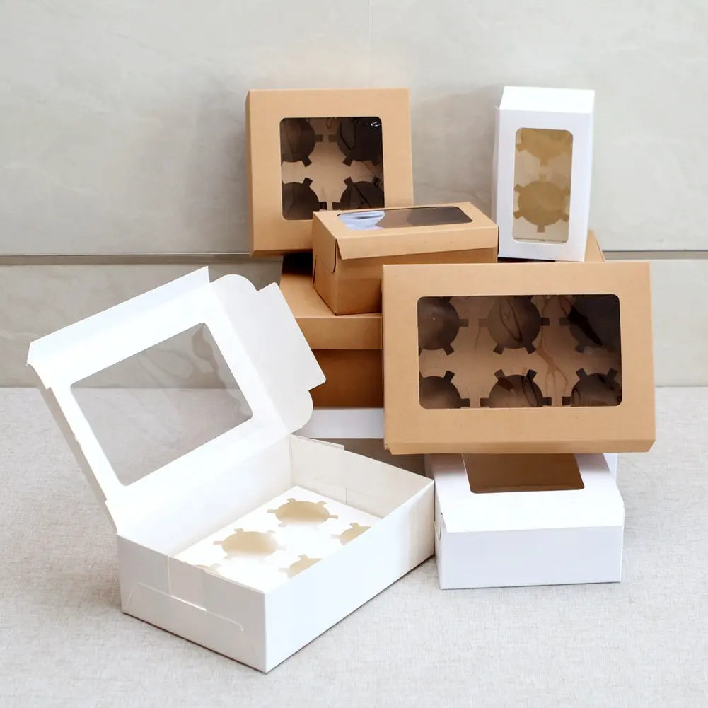 Cupcake Box Fenster Weiß Box Verpackung Cupcake