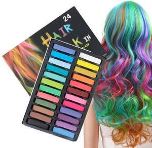 Lot de 24 Craies Capillaires Temporaires Lavables Non Toxiques, Kit de Peignes Colorants DIY pour Cheveux, Craies de Teinture Capillaire pour Enfants pour Halloween et Fêtes Costumées - Product Image 1