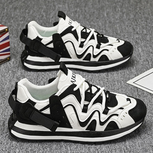 Zapatos Deportivos para Hombre, Estilo Baloncesto, Suela Gruesa, Transpirables, de Lona, con Cordones, para Caminar, para Todas las Temporadas - Product Image 4