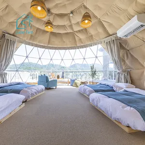 Luxury Round Yurt Tent Outdoor Hotel Style Glamping Geodesic Dome House Tent For Sale