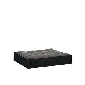 Lit pour chien en bois de pin massif noir 20,3 x 17,3 x 3,5 pouces, lit rectangulaire durable pour animaux de compagnie, intérieur, toutes saisons, style minimaliste - Product Image 1