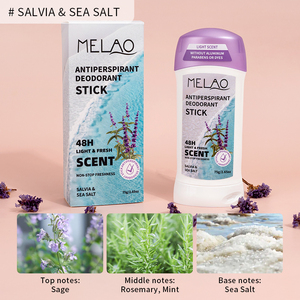 Service OEM Déodorant anti-transpirant en stick au sel de mer et à la salvia, parfum marin minéral frais, absorption de la transpiration, protection des aisselles - Product Image 2