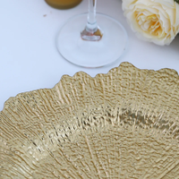 Plateau classique européen de décoration de mariage en or plateau de luxe en plastique PP pâtisserie mélamine plaque chargeur irrégulière assiette de banquet plat