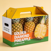 Luxe verpakking van gouden diamant-ananas, waterdicht, hoge sterkte golfkarton, fruitverzenddoos