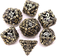 Kit de dés de jeu de rôle gothique squelette DND, dés en métal creux à crâne complet pour jeux de rôle