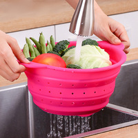 Passoire pliable en silicone Yongli, panier de drainage pliable, égouttoir d'évier de cuisine, lave-fruits et légumes