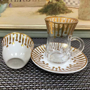 Fabbrica di Chaozhou ultimo Design New Bone China 18 pz stile arabico Set caffè porcellana piattino tè <span class=keywords><strong>turco</strong></span> <span class=keywords><strong>bicchiere</strong></span> e piattino - Product Image 5