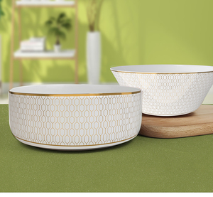 Nouveau Service de Table Tendance en Porcelaine Fine pour Hôtellerie et Banquet, Assiettes à Bord <span class=keywords><strong>Doré</strong></span> pour Mariage - Product Image 6