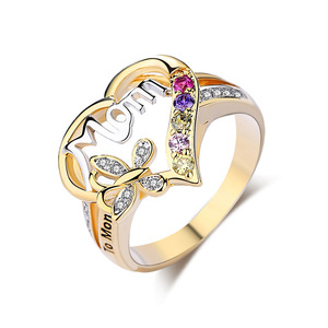 Mothers Day Gift Mom Hollow Out Design Heart Butterfly Crystal <strong>Ring</strong> Women <strong>Mum</strong> Love Jewelry - Product Image 4