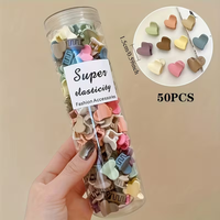 Set Jepit Rambut Mini Full Jar untuk Anak Perempuan, Jepit Rambut Plastik Bentuk Bunga Lucu, Set Jepit Rambut Kecil Matte untuk Aksesoris Rambut Anak