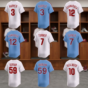Venta al por Mayor de Bordado 3D Transpirable para Camisetas de Béisbol Americano - Product Image 2