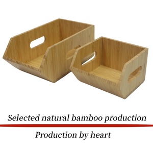 New Chinese style <b>bamboo</b> vegetable <b>basket</b>, kitchen countertop storage box, office desk organizer, storage box, export - Product Image 3