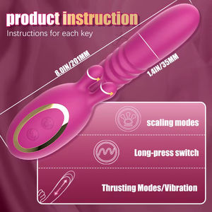 Vibradores 2 en 1 para Estimulación del Punto G, Potentes Vibradores con Movimiento de Empuje para Masaje de Senos, Juguetes Sexuales para Mujeres - Product Image 6