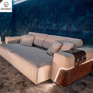 Divani in Vera Pelle di Lusso per Home Cinema, Mobili Italiani di Alta Gamma - Product Image 1