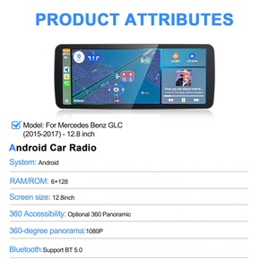 Navihua 12.8" Car Android PlayerAuto Radio GPS Multimedia Navigation Stereo Monitor for Mercedes Benz C Class W205 GLC 2015-2017 - Product Image 5