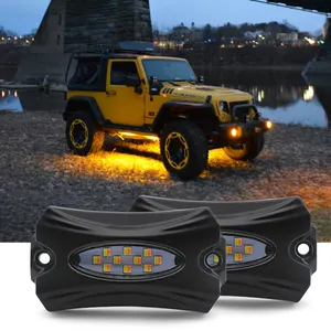 IP68 su geçirmez kaya işıkları RGB 4 6 8 12 bakla LED araba gövde altı rgb led kaya lamba jeep wrangler jk için aksesuarları