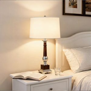 Tối Giản Bảng Ánh Sáng Màu Đen Chrome Pha Lê Bảng Đèn Trắng Trống Bóng Râm Môi Trường Xung Quanh Cơ Thể Thủy Tinh Pin AC Cho Phòng Ngủ - Product Image 5